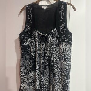 Jaipur Black and White Patterned Blouse